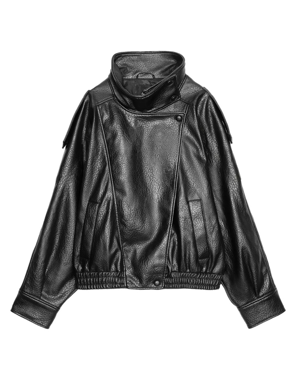 Zara Faux Black Leather Jacket - Women's Bomber Style
